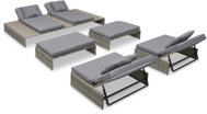 5-piece garden sofa with cushions polyratan gray 42889 42889 - Garden Furniture
