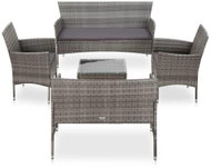 5-piece garden sofa with cushions polyrattan gray 45894 45894 - Garden Furniture