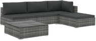 5-piece garden sofa with cushions polyrattan gray 46783 46783 - Garden Furniture