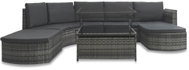 5-piece garden sofa with cushions polyrattan gray 47439 47439 - Garden Furniture