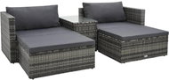 5-piece garden sofa with cushions polyrattan gray 47814 47814 - Garden Furniture
