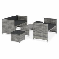 5-piece garden sofa with cushions polyrattan gray 48134 48134 - Garden Furniture