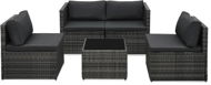 5-piece garden sofa with cushions polyrattan gray 48148 48148 - Garden Furniture