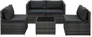 5-piece garden sofa with cushions polyrattan gray 48148 48148 - Garden Furniture