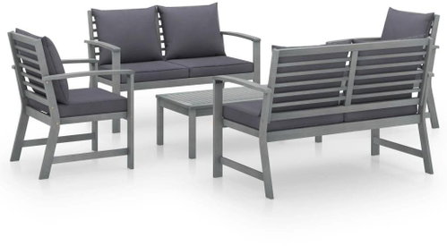 5-piece garden sofa with solid acacia cushion gray 3057783 3057783 - Garden Furniture - Main image
