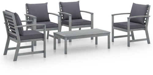 5-piece garden sofa with solid acacia cushion gray 3057785 3057785 - Garden Furniture - Main image