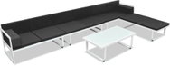 5-piece garden sofa textile aluminum black 42814 42814 - Garden Furniture