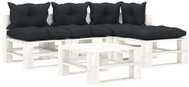 5-piece garden sofa made of pallets + anthracite cushions 3052386 3052386 - Garden Furniture