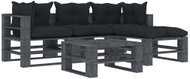5-piece garden sofa made of pallets + anthracite cushions 3052525 3052525 - Garden Furniture