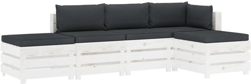 5-piece garden sofa made of pallets + anthracite cushions 3051905 3051905 - Garden Furniture - Main image