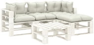5-piece garden sofa made of pallets + beige wood cushions 3052429 3052429 - Garden Furniture