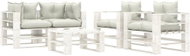 5-piece garden sofa made of pallets + beige wood cushions 3052440 3052440 - Garden Furniture