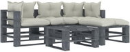5-piece garden sofa made of pallets + beige wood cushions 3052573 3052573 - Garden Furniture