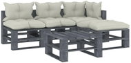5-piece garden sofa made of pallets + beige wood cushions 3052578 3052578 - Garden Furniture