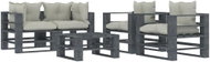 5-piece garden sofa made of pallets + beige wood cushions 3052584 3052584 - Garden Furniture
