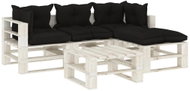 5-piece garden sofa made of pallets + black cushions wood 3052357 3052357 - Garden Furniture