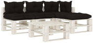 5-piece garden sofa made of pallets + black cushions wood 3052362 3052362 - Garden Furniture