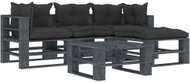 5-piece garden sofa made of pallets + black cushions wood 3052501 3052501 - Garden Furniture