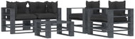 5-piece garden sofa made of pallets + black cushions wood 3052512 3052512 - Garden Furniture