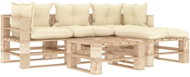 5-piece garden sofa made of pallets + cream pillows wood 3052309 3052309 - Garden Furniture