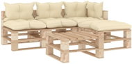 5-piece garden sofa made of pallets + cream pillows wood 3052314 3052314 - Garden Furniture