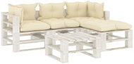5-piece garden sofa made of pallets + cream pillows wood 3052453 3052453 - Garden Furniture