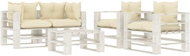 5-piece garden sofa made of pallets + cream pillows wood 3052464 3052464 - Garden Furniture