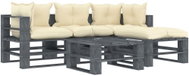 5-piece garden sofa made of pallets + cream pillows wood 3052597 3052597 - Garden Furniture