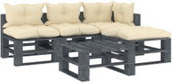 5-piece garden sofa made of pallets + cream pillows wood 3052602 3052602 - Garden Furniture