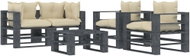 5-piece garden sofa made of pallets + cream pillows wood 3052608 3052608 - Garden Furniture