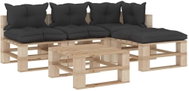 5-piece garden sofa set of pallets black cushion wood 3052218 3052218 - Garden Furniture
