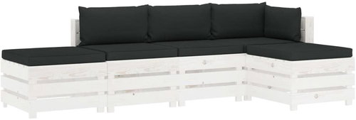 5-piece garden sofa set of pallets black cushion wood 3051882 3051882 - Garden Furniture - Main image