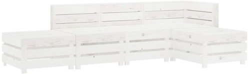 5-piece garden sofa made of pallets wood white 3051702 3051702 - Garden Furniture - Main image