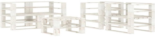 5-piece garden sofa from pallets wood white 3052180 3052180 - Garden Furniture - Main image