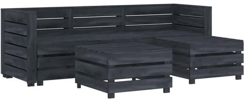 5-piece garden sofa made of pallets wood gray 3051716 3051716 - Garden Furniture - Main image