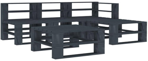 5-piece garden sofa made of pallets wood gray 3052194 3052194 - Garden Furniture - Main image