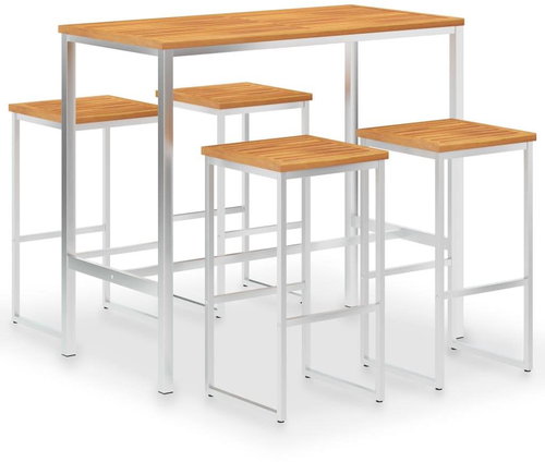 5-piece bar set solid acacia wood and stainless steel 3053400 3053400 - Garden Furniture - Main image