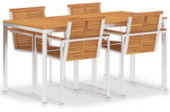 5-piece dining set solid acacia wood and stainless steel 3053380 3053380 - Garden Furniture