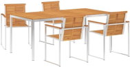 5-piece dining set solid acacia wood and stainless steel 3053381 3053381 - Garden Furniture