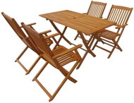 5-piece folding garden dining set solid acacia wood 44056 44056 - Garden Furniture