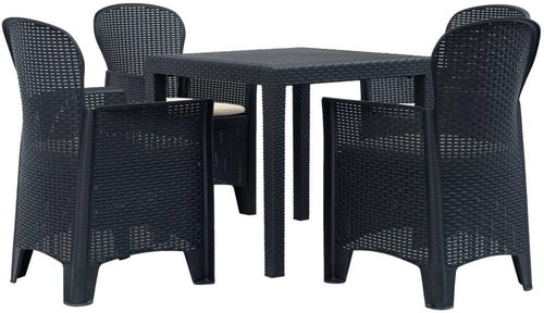 5-piece garden dining set anthracite plastic rattan look 276114 276114 - Garden Furniture - Main image