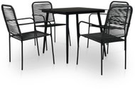 5-piece garden dining set of cotton strings and black steel 48569 48569 - Garden Furniture