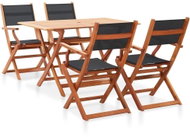 5-piece garden dining set black solid eucalyptus wood 278909 278909 - Garden Furniture