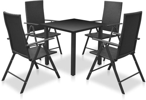 5-piece garden dining set aluminum and polyrattan 42775 42775 - Garden Furniture - Main image