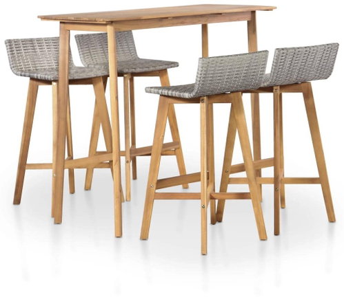 5-piece garden dining set solid acacia wood 44222 44222 - Garden Furniture - Main image
