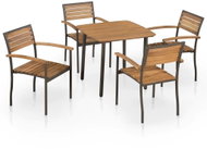 5-piece garden dining set solid acacia wood and steel 44230 44230 - Garden Furniture