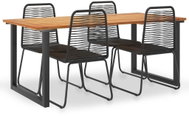 5-piece garden dining set solid acacia wood and polyratan 3054417 3054417 - Garden Furniture