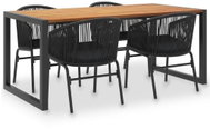 5-piece garden dining set solid acacia wood and PVC rattan 3054407 3054407 - Garden Furniture