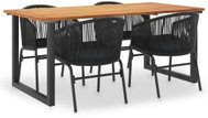 5-piece garden dining set solid acacia wood and PVC rattan 3054418 3054418 - Garden Furniture