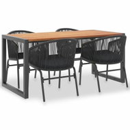 5-piece garden dining set solid acacia wood and PVC rattan 3054409 3054409 - Garden Furniture